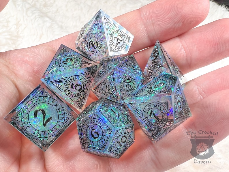 Rune Light Dnd Dice Set for Dungeons and Dragons | D20 TTRPG Polyhedral ...