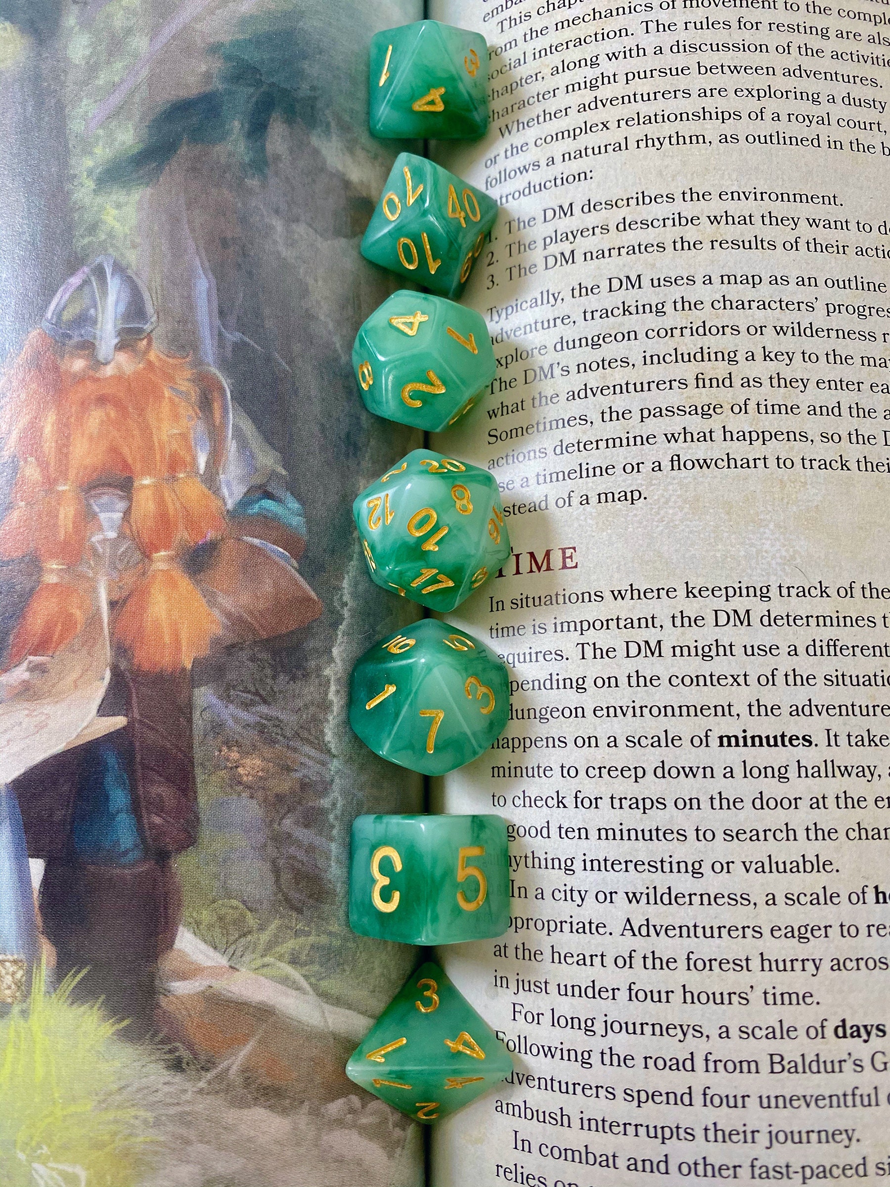 Set Dadi Poliedrici Metallo Sage's Portal &ndash; Lilium Jade, Per DnD E Giochi Di Ruolo RPG