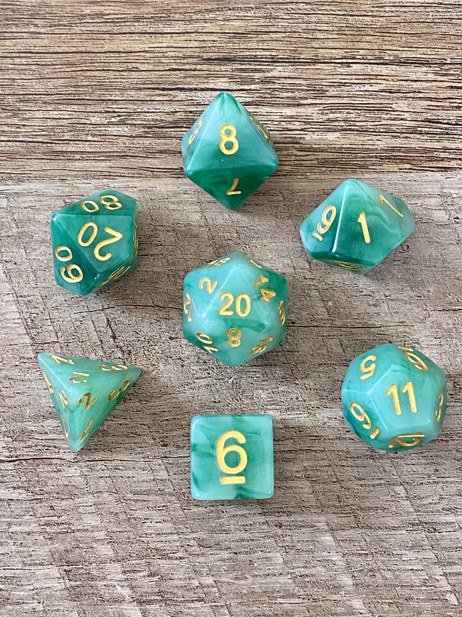 ANCIENT JADE Dnd Dice Set for Dungeons and Dragons Faux Jade Etsy