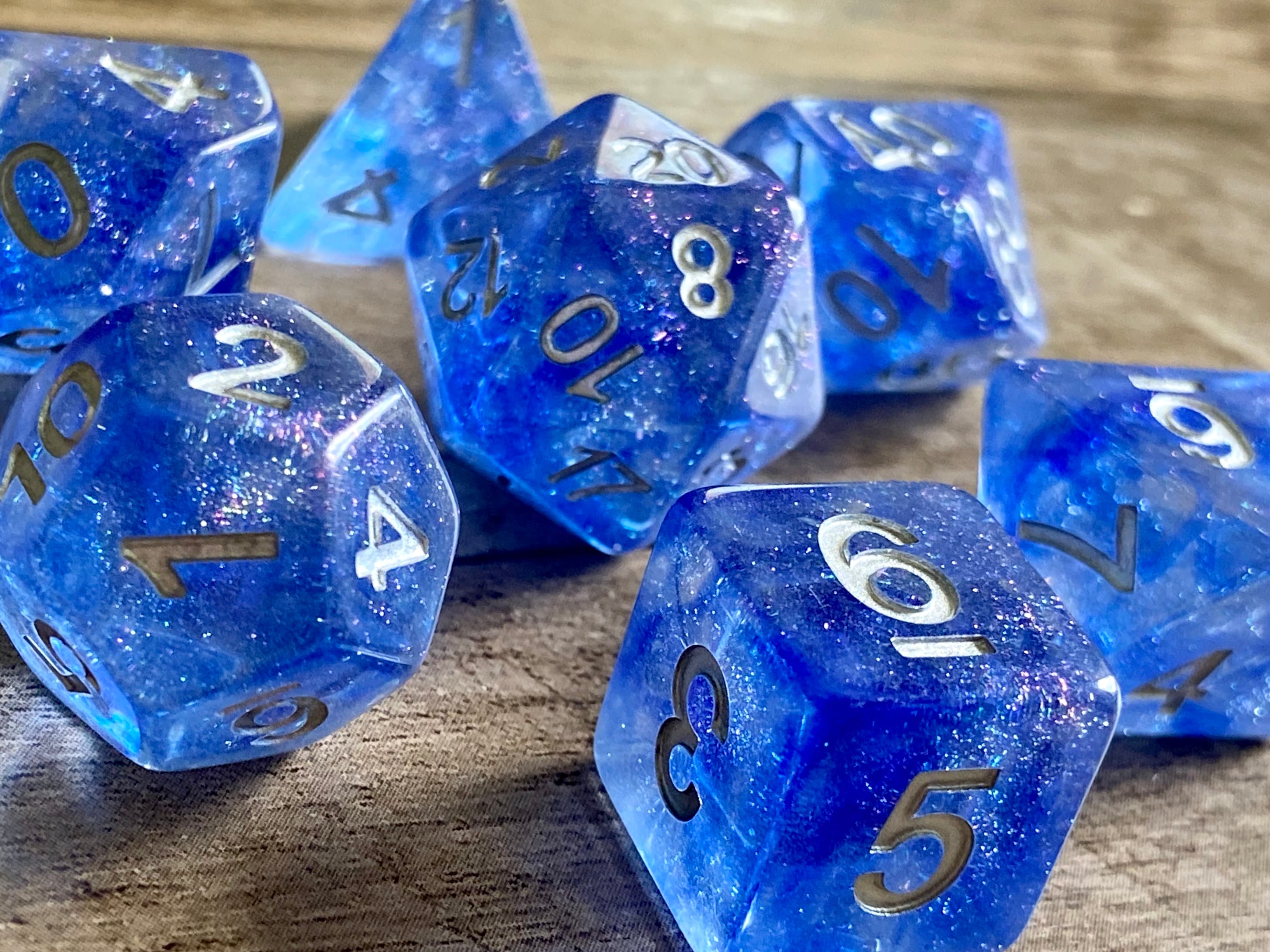 WIZARD MAGIC DnD Dice Set for Dungeons and Dragons Blue Etsy