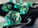Sunken Treasure DnD Dice Set for Dungeons and Dragons | D20 TTRPG Polyhedral Dice Set | Blue Resin with Faux Gold Flakes Inside!