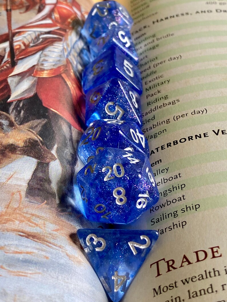 WIZARD MAGIC DnD Dice Set for Dungeons and Dragons Blue Etsy