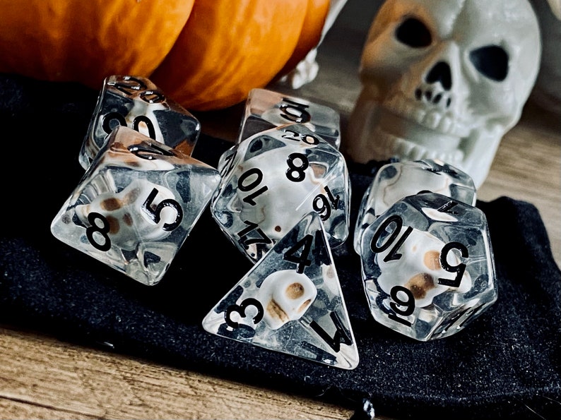 Bone Skull DnD Dice Set for Dungeons and Dragons D20 TTRPG Etsy