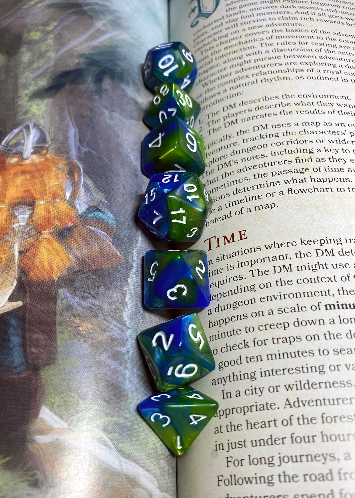TIDE POOL DnD Dice Set for Dungeons and Dragons Green and Etsy