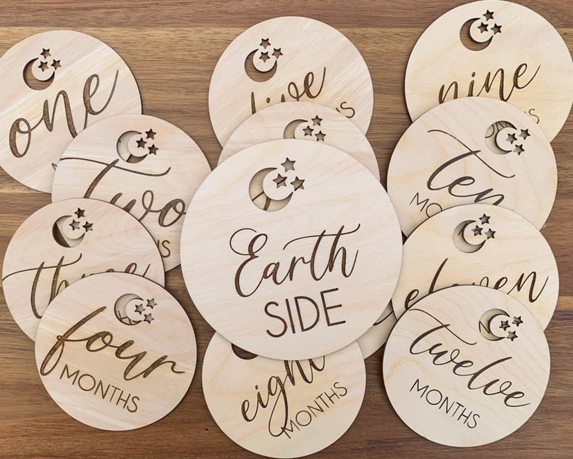 Download SVG FILE Wooden Baby Milestone Markers Glowforge SVG Files ...