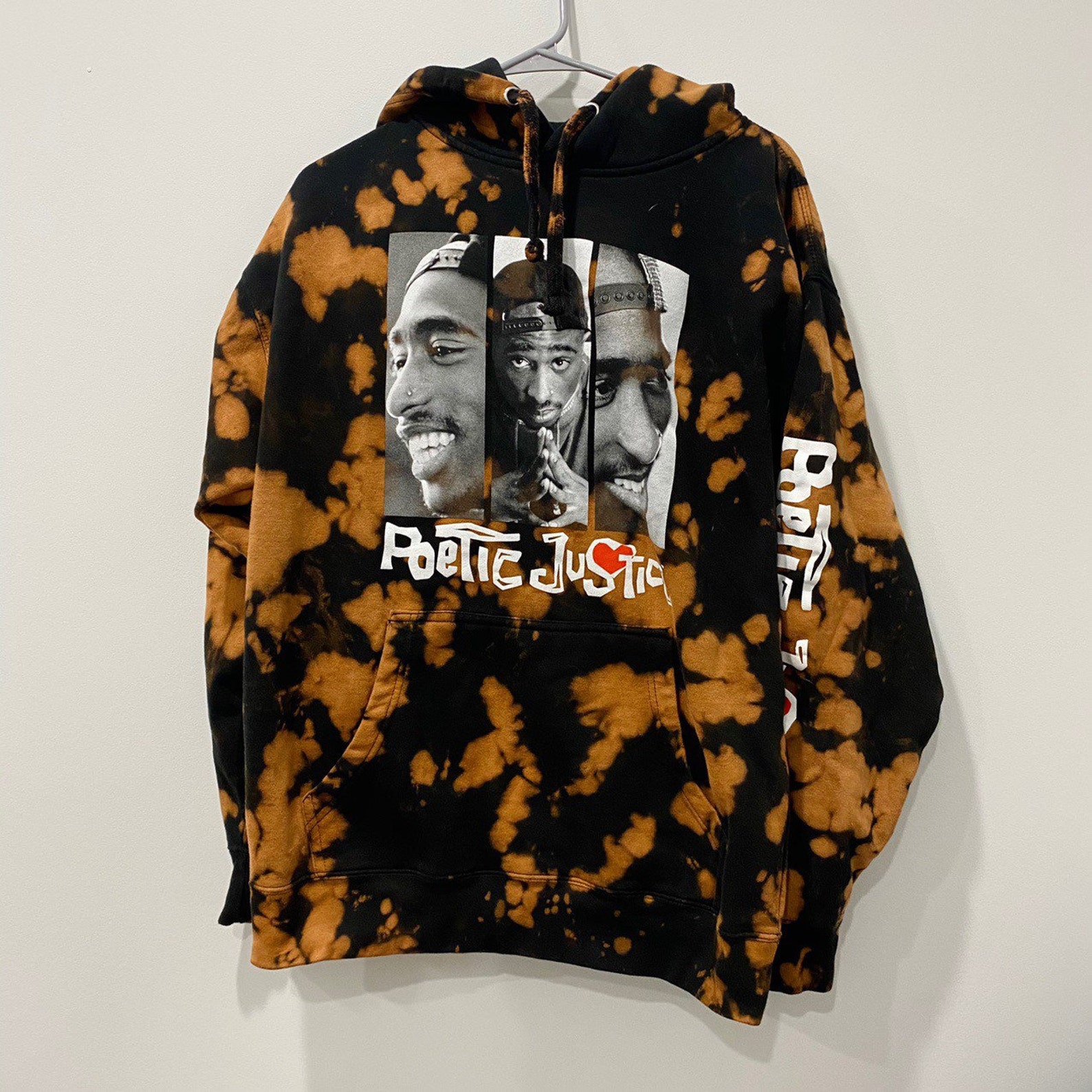 Tupac poetic Justice acid wash hoodie | Etsy