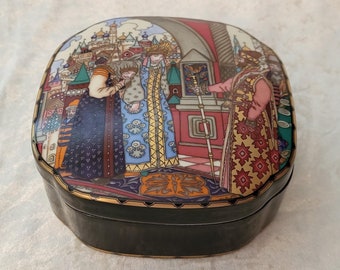 Villeroy & Boch Porcelain tin bonboniere Russian fairy tales vintage porcelain Germany