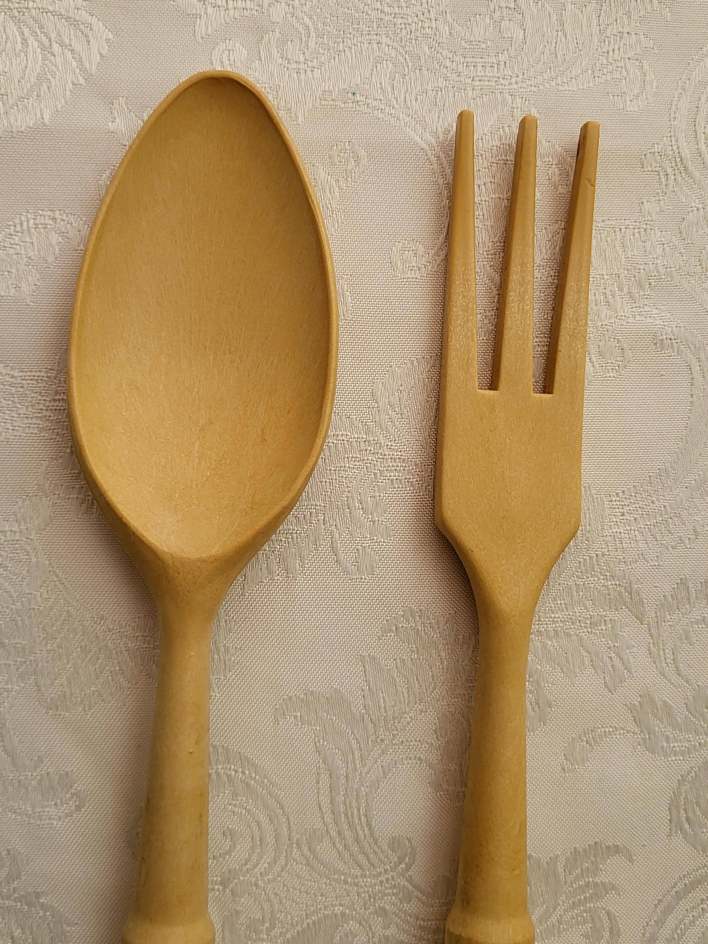 Vintage Salad Servers With Porcelain Handle - Etsy