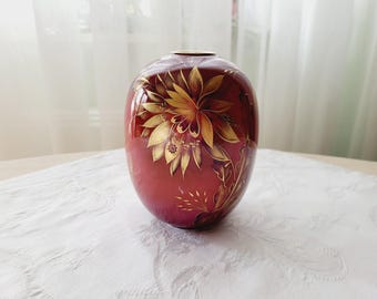 Heinrich Bavaria Porcelain Vase Floral Motif Hand-Painted