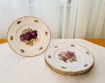 WEIMAR PORCELAIN Cobalt Blue Gold Leaves Collectible German China