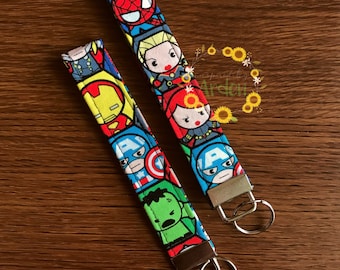 Superhero wristlet, keychain, key fob