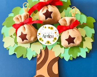 Plush bell bag key ring, zipper pull