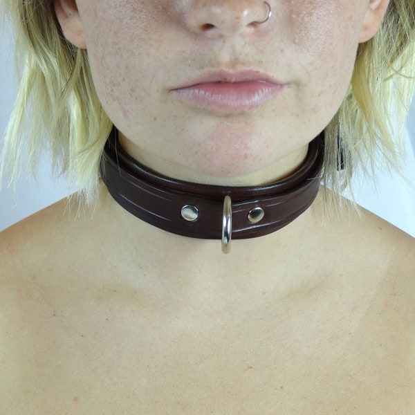 BDSM Single D Collar Leather Choker Collar BDSM Submissive Collar Day Collar