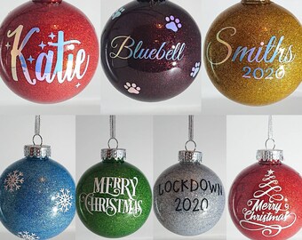 personalised baby building blocks christmas bauble