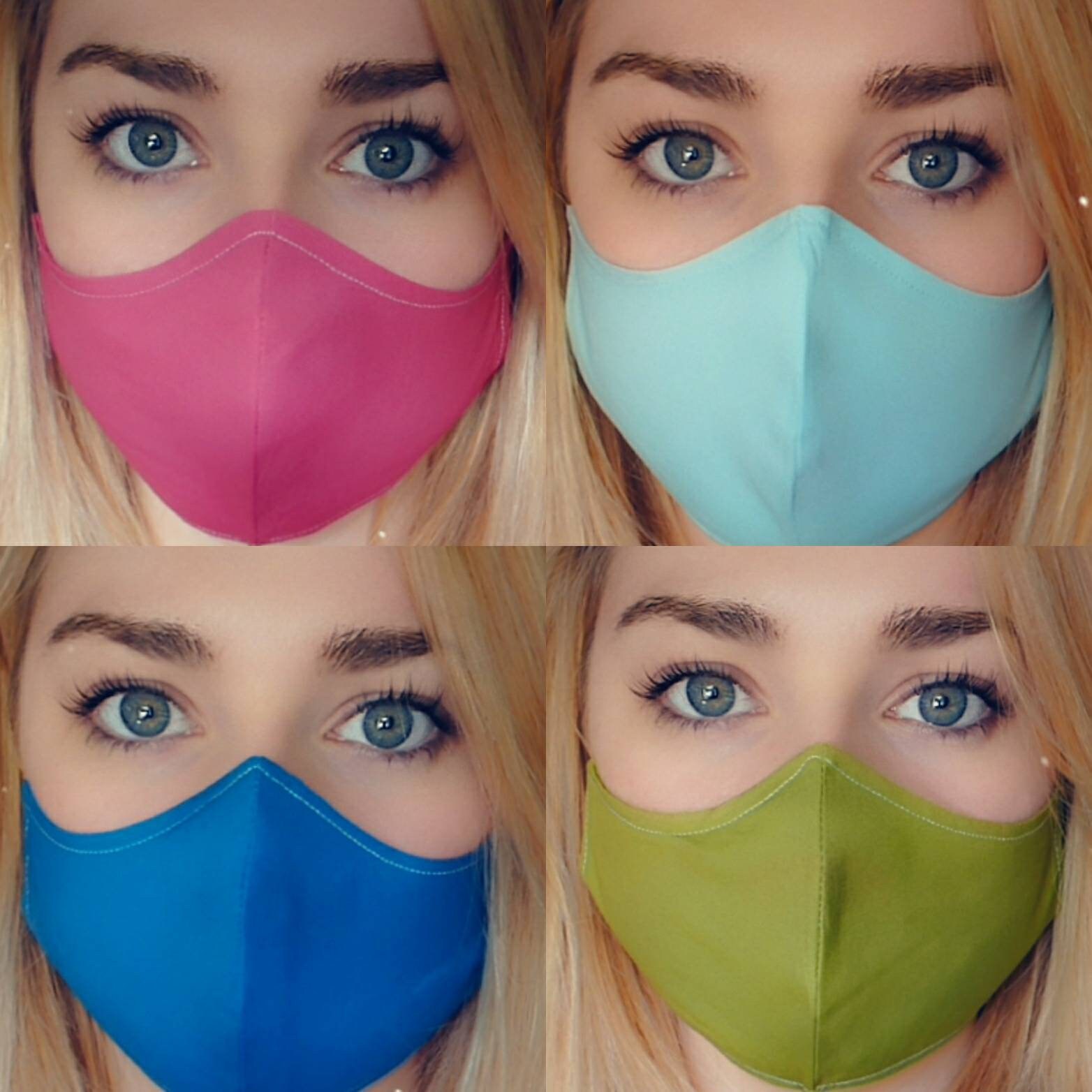 Plain Face Mask Multiple Colours Standard Fit Fabric Face Etsy UK