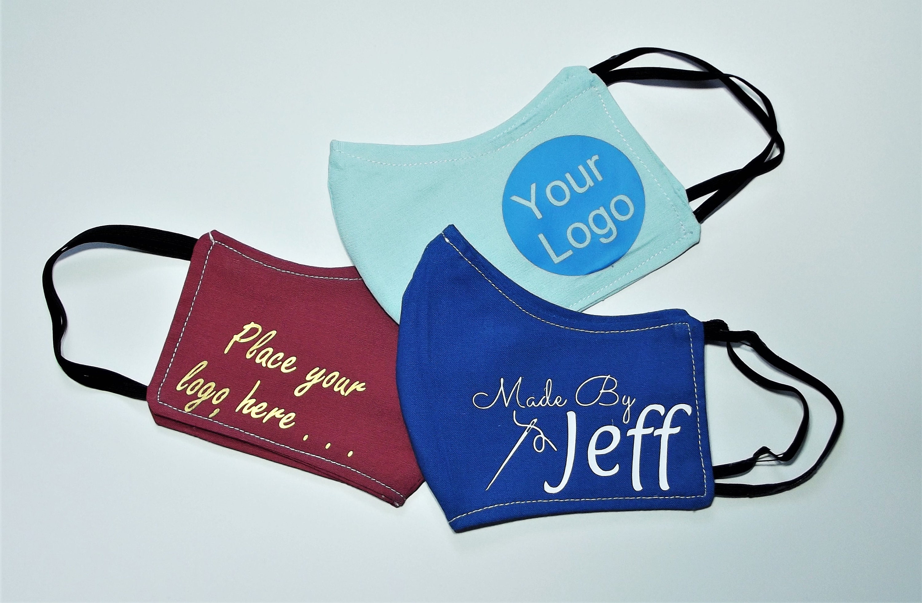 Personalised Fabric Face Mask Business Logo Face Mask Name Etsy