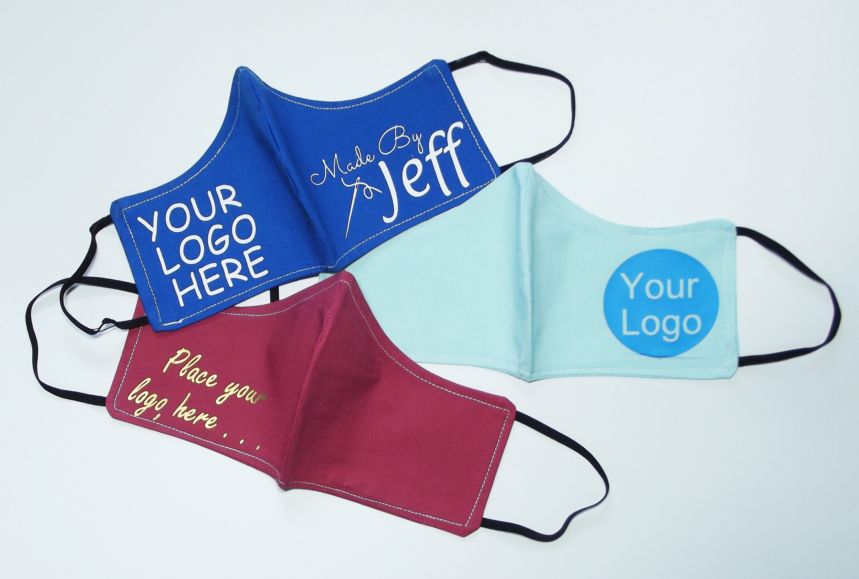 Personalised Fabric Face Mask Business Logo Face Mask Name Etsy