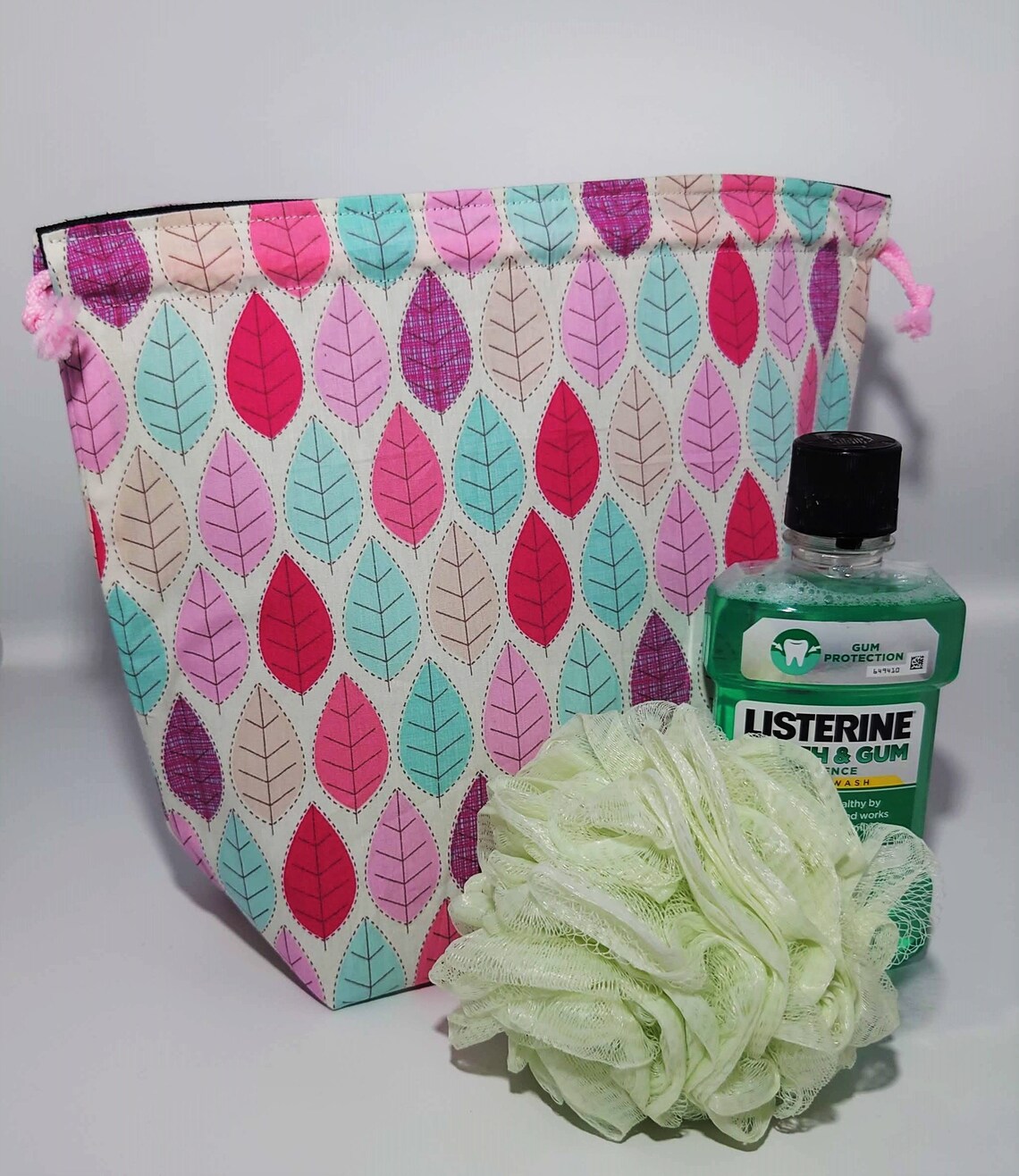 Wash Bag Drawstring Washbag With Waterproof Lining Pink Etsy UK