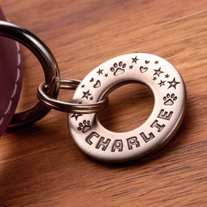 28mm Stainless Steel or Brass Personalised Round Dog / Pet ID Tag
