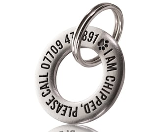25mm Solid Brass or Stainless Steel, Single Sided Dog / Pet ID Tag