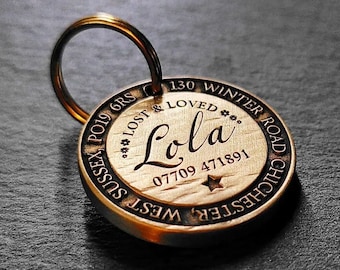 Deep Engraved, Solid Brass / Stainless steel Dog / Pet ID Tag