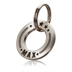 Solid Brass or Stainless Steel Personalised Round Dog / Pet ID Tag