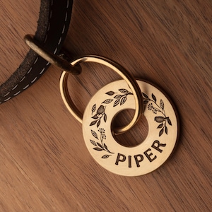 Large Solid Brass or Stainless Steel Personalised Round Dog / Pet ID Tag 35mm