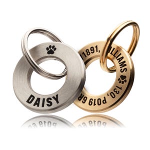 25mm/28mm/XL 35mm Solid Brass or Stainless Steel, Professionally Engraved & Polished, Dog / Pet ID Tag