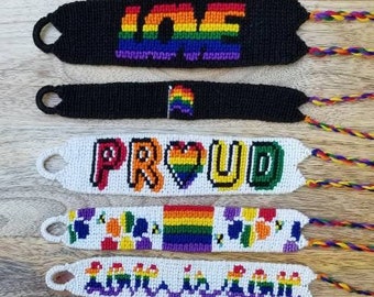 Pride handmade knotted rainbow friendship bracelets