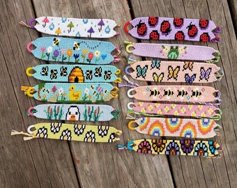 Spring collection handmade knotted friendship bracelets