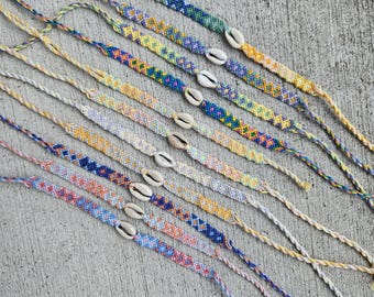 Handmade seashell knotted friendship bracelets