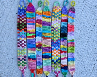 Colorful handmade knotted friendship bracelets