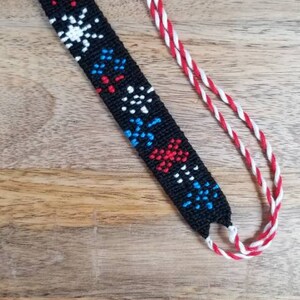 Fourth of July American flag handmade knotted friendship bracelets Fireworks