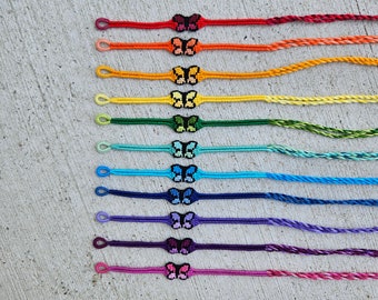 bright colorful rainbow butterfly handmade friendship bracelets