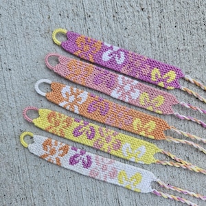 handmade hibiscus summer flower knotted friendship bracelets