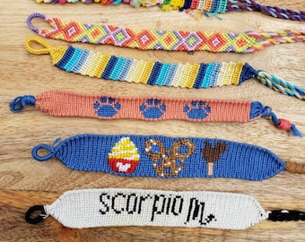 Pulseras de amistad apilables preppy coloridas hechas a mano anudadas