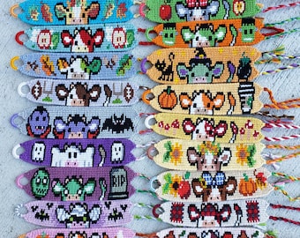 Fall and Halloween cow friendship bracelets