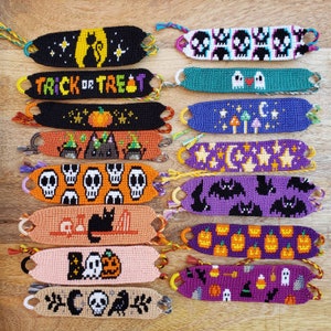 Halloween handmade knotted friendship bracelets