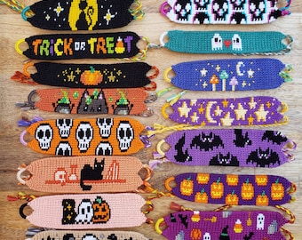Halloween handmade knotted friendship bracelets