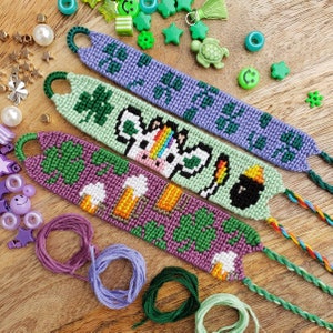 St Patrick&#39;s day handmade knotted friendship bracelets