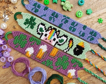 St Patrick's day handmade knotted friendship bracelets