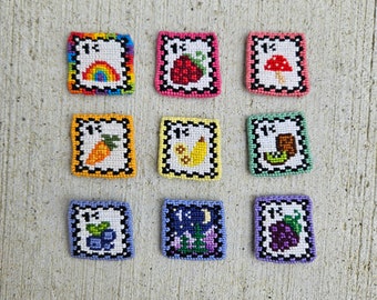 handmade fruit and rainbow stamp decorative magnets