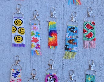 colorful handmade knotted keychains