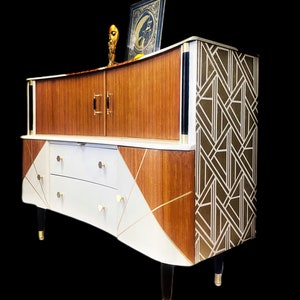 Art Deco Beautility Cocktail Cabinet with tambour doors