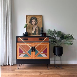 Stylish Handpainted Mid Century GPlan Cocktail Cabinet. Sold but can recreate. Please contact me for similar.