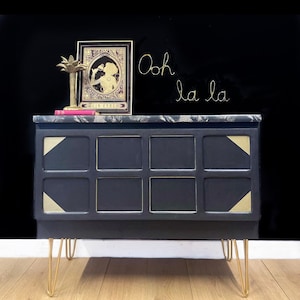 Made to Order Black and Gold Nathan Sideboard or Drinks Cabinet