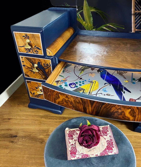 Art Deco Refurbished Dressing Table Walnut Burr Example of My Work. A Similar Piece Can Be Commissioned. Etsy