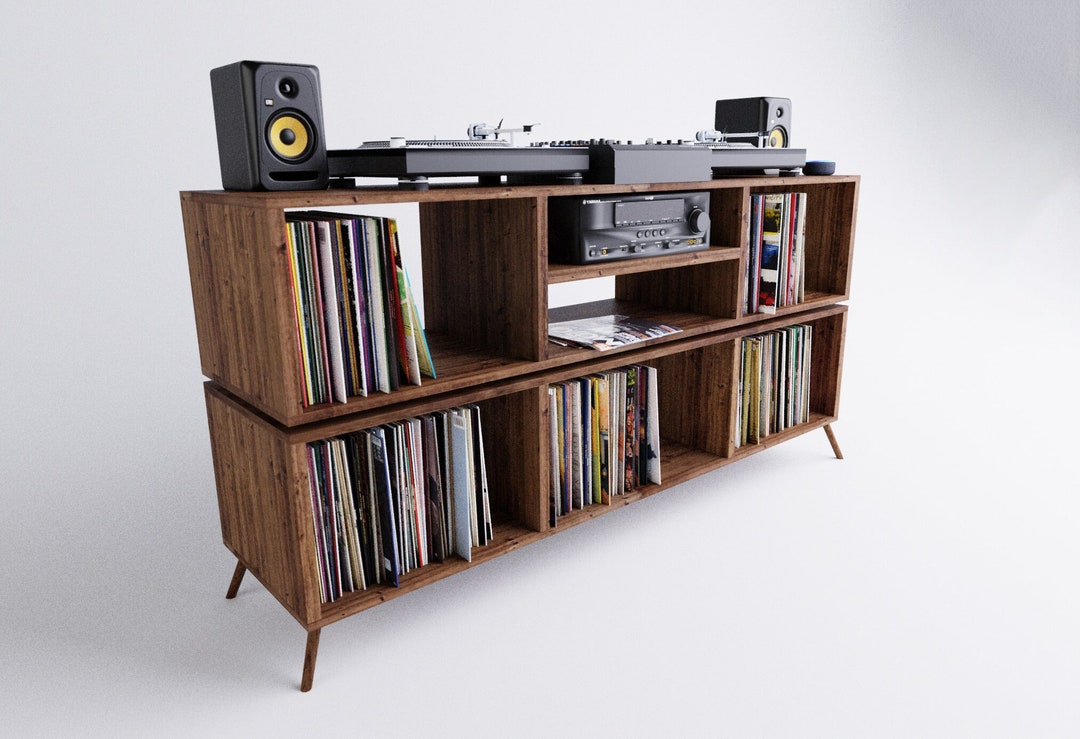 Two Tier Vinyl Record Cabinet Record Storage DJ Cabinet Etsy 日本