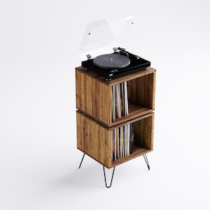 Börja Two Tier Vinyl Storage Cabinet - Record Player Stand - Small ...