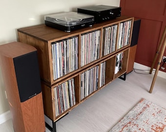 Opbergkast voor vinylplaten voor verzamelaars Tweelaags - Vinylopberger - Platenopberger - Platenkast - Vinylopberger DJ-kast bureaustandaard